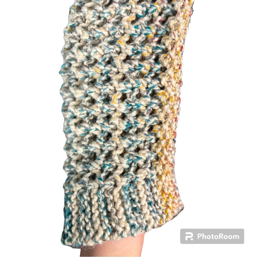 Handmade Hand Crafted Knit Chunky Lacy Crop Sweater Shrug Small/Medium - Picture 4 of 5